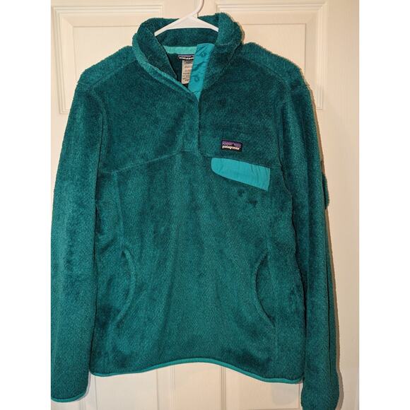 Patagonia Fleece Sweater Women's Size Medium M Re-Tool Polartec Teal Blue - Picture 1 of 11